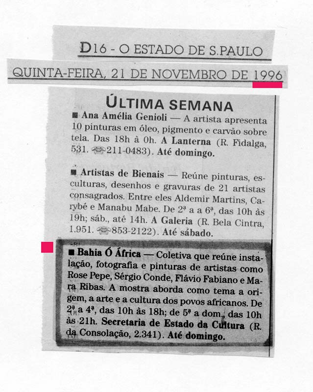 Clipping - O Estado de São Paulo (1996)